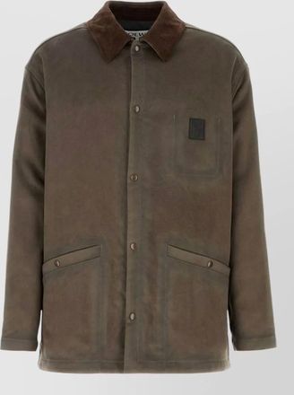 Loewe viscose blend jacket corduroy collar pockets