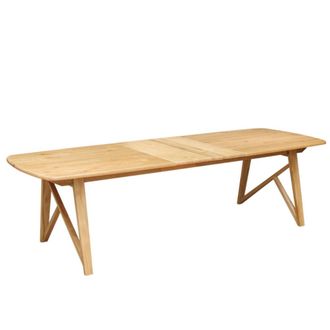 Robin des Bois Mesa rectangular de roble con 2 extensiones para 8/10 beige