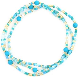 Panacea Set of 3 Beaded Stretch Bracelets in Turquoise at Nordstrom