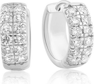 Pompeii3 5/8Ct Diamond Hoops in White Gold Lab Grown 12mm Tall Earrings