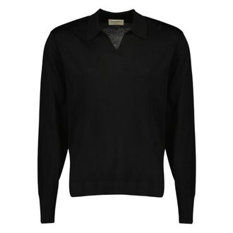Officine G&eacute;n&eacute;rale V-neck Knitwear, male, Black, Size: M Simone Polo