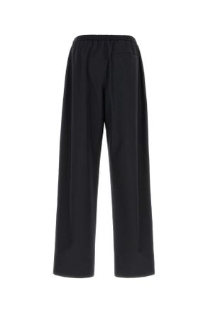 Jil Sander Mens Tech Fabric Wide-Leg Trousers Black Polyester