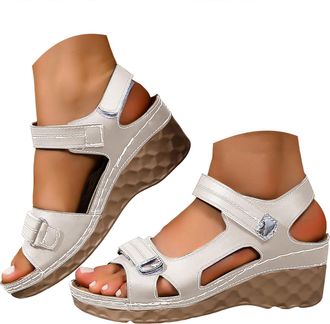 Generic Strappy Sandals for Women Dressy Summer 2026 Womens Open Toe Platform Orthopedic Sandal with Arch Support Casual Low Wedges Comfortable Walking Beach 
