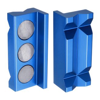 OEM Mordazas Magn&eacute;ticas De 10,2 Cm Con Ranuras En V - Almohadillas Protectoras Multiusos Para Carpinter&iacute;a, Joyer&iacute;a Y Fontaner&iacute;a - Azul
