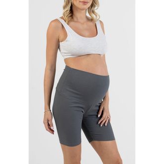 Angel Maternity Rib Maternity Bike Shorts in Grey at Nordstrom, Size X-Small