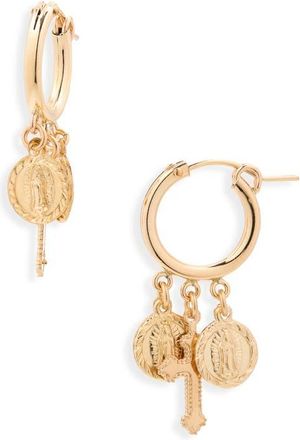 CHILD OF WILD Hail Mary Charm Drop Earrings in Gold at Nordstrom