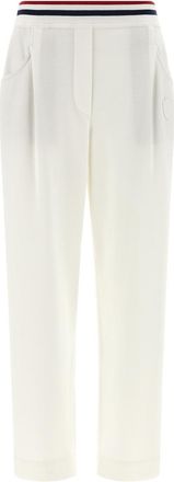 Brunello Cucinelli White Heraldic coat of arms joggers