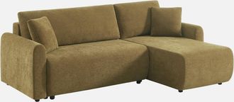 Sweeek Sof&aacute; Cama Esquinero Reversible De Tela Con Arc&oacute;n, 3 Plazas