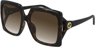 Gucci Stijlvolle zonnebril met onbepaald montuur - Dames - Accessoires - Bruin - Maat: 60 MM