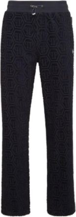 Philipp Plein Jacquard Trainingsbroek Monogram - Heren - Sweatpants - Blauw - L - Katoen - Broeken