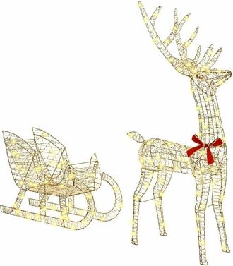 vidaXL trineo tirado por reno cálido 70 x 26 x 128.5 cm PET vidaXL