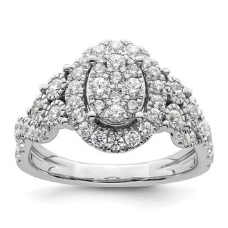 Diamond2Deal 14k White Gold Lab Grown Diamond Engagement Ring 1Ct Clarity- VS Color- G-H