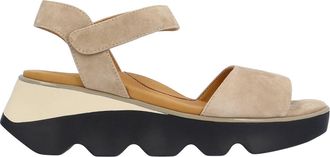 L'Amour Des Pieds Womens Halsten Sandal In Taupe Suede