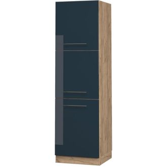 Vicco Armario Para Horno Empotrado Fame-line, Azul Oscuro Alto Brillo, 60 Cm