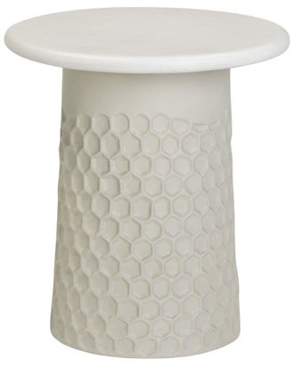 TOV Furniture Hessa Chiseled Concrete Indoor/Outdoor Side Table