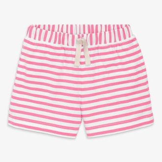primary Baby Play Short In Stripe in Taffy White Stripe at Nordstrom, Size 12-18M