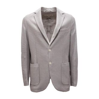 Circolo 1901 Blazers, male, Gray, M, Linen Jacket in Ice Color