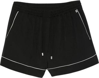 Sportmax Satijnen Jogging Shorts - Dames - Korte Broeken - Zwart - XS - Satijn - Korte Broeken