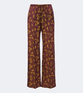 Dries Van Noten Floral wide-leg pants