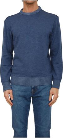 Paul & Shark Girocollo Lana Blu - Heren - Ronde hals truien - Blauw - L - Wol - Truien & Vesten