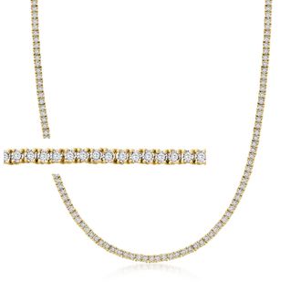 Ross-Simons 3.00- Diamond Tennis Necklace in 18kt Gold Over Sterling