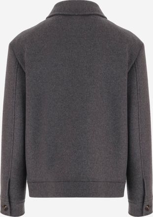 Valentino Mens Jacket Wool-Cashmere Blend Grey