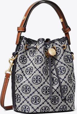 Tory Burch Womens T Monogram Mini Bucket Bag, One Size