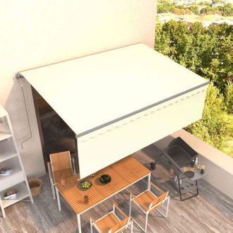 vidaXL Toldo Autom&aacute;tico Retr&aacute;ctil Con Persiana Color Crema 4x3 M Vidaxl