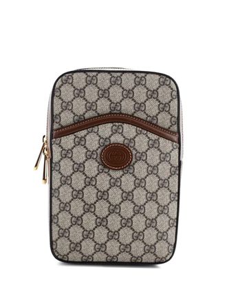 Gucci Interlocking G Patch Sling Bag GG Coated Canvas Small crossbody bag - Marrone