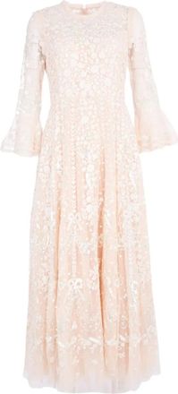 Needle & Thread flower-embellishment maxi dress - women - Polyester - 10 - Neutrals