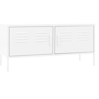 Berkfield Home TV Cabinet White 105x35x50 cm Steel | Size: 105 x 35 x 50 cm