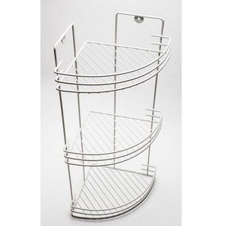 Trade Shop Trade Shop - Estante De Ba&ntilde;o De Esquina De 3 Niveles Estantes De Metal Blanco 59x22x22cm