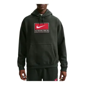 Nike Solo Swoosh Fleece Pullover Hoodie Black Spruce IF1258-317