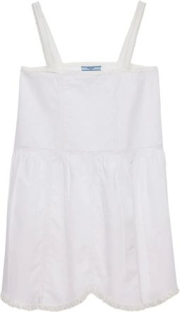 Prada Abito corto con ricamo - Bianco