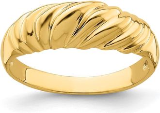 Diamond2Deal 14k Yellow Gold Polished Dome Ring
