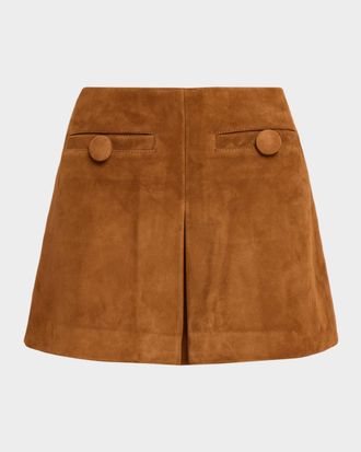 Marc Jacobs Suede Pleat Mini Skirt