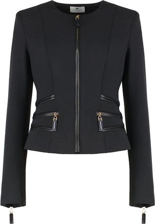 Elisabetta Franchi Light Jackets, female, Black, Size: S Giacca