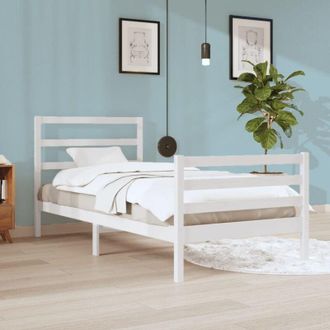 vidaXL Estructura De Cama Sin Colch&oacute;n Madera De Pino Blanca 90x200 Cm Vidaxl