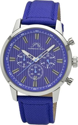 Porsamo Bleu Ryder Chronograph Canvas Silver Tone and Blue Mens Watch 1521DRYF