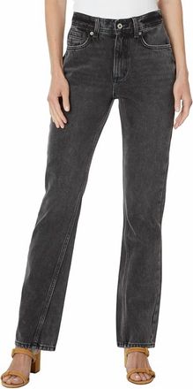 Free People Xena High Rise Slim Straight Jeans In Dark Knight