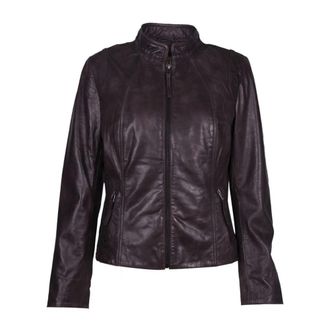 BTF-CPH Leren Bikerjack van Lam - Dames - Leren en Su&egrave;de Jassen - Zwart - 3XL - Leer - Jassen