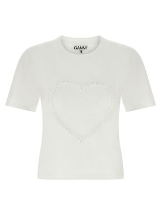 Ganni Heart Embroidery T-Shirt
