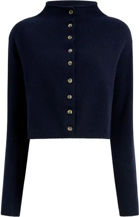 Khaite Annora Stretch Wool & Cashmere Cardigan in Midnight Navy at Nordstrom, Size X-Small