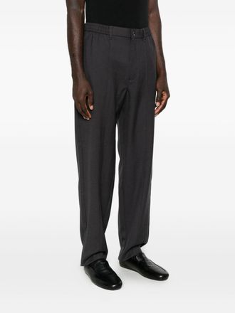 Emporio Armani Wool Twill Trousers - Grey
