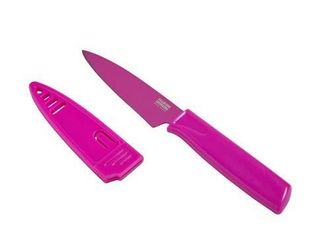 Kuhn Rikon Colori Non-Stick Straight Paring Knife with Safety Sheath, 4 inch in Fuchsia at Nordstrom