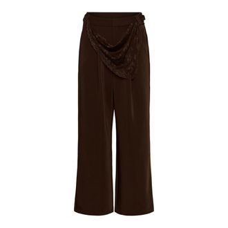 Cream Wijde broek - Dames - Broeken - Bruin - Maat: XL