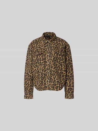 Anine Bing Jacke mit Allover-Animal-Print in Mittelbraun, Gr&ouml;&szlig;e L