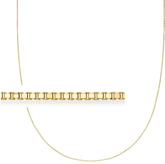 Canaria Canaria 0.6mm 10kt Yellow Gold Box-Chain Necklace