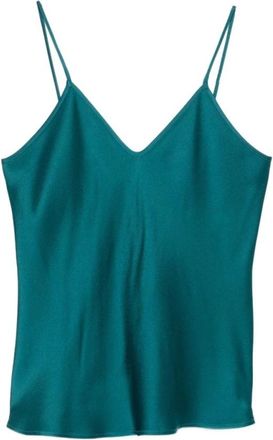 Max Mara Envers Satin Camisole Top - Dames - Tops zonder mouwen - Groen - L - Satijn - Tops
