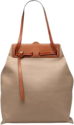 Loewe Pre-owned Lazo Tote - Dames - Vintage Tas - Beige - ONE Size - Leer - Vintage